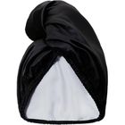 Glov, Satin Towel Wrap, dwustronny turban satynowy do włosów, Black