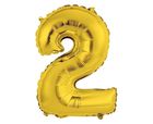 Godan, balon foliowy, cyfra 2, złoty, 35 cm