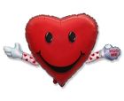 Godan, balon foliowy, serce love&hug, 61 cm