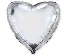 Godan, balon foliowy, serce, srebrne, 46 cm