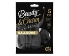 GoDan, balony beauty&charm, pastelowe czarne, 5 szt.