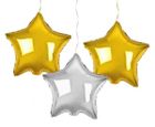 Godan, balony foliowe B&C, Gwiazdy, złote i srebrne, 3 szt.