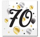 GoDan, serwetki, 70 Urodziny, Balloons, 33-33 cm, 20 szt.