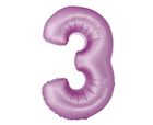 Godan, Smart, balon foliowy, cyfra 3 lawendowy matowy, 76 cm