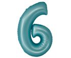Godan, Smart, balon foliowy, cyfra 6 niebieski matowy, 76 cm