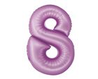 Godan, Smart, balon foliowy, cyfra 8 lawendowy matowy, 76 cm