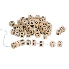 Goki, drewniane koraliki z literkami