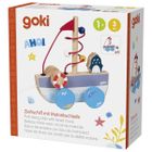 Goki, Statek Ahoy, zabawka do ciągnięcia z labiryntem koralikowym