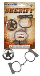 Gonher, kajdanki + metalowa odznaka szeryfa