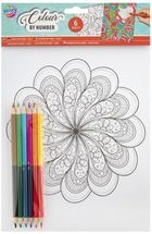 Grafix, kolorowanie po numerach + kredki, Mandala