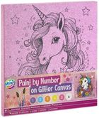 Grafix, malowanie po numerach, brokatowe tło, Jednorożec