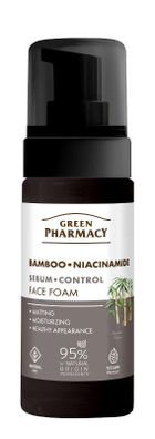 Green Pharmacy, pianka do mycia twarzy, bambus + niacynamid, 150 ml