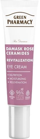 Green Pharmacy, róża damasceńska + ceramidy rewitalizujący krem pod oczy, 15 ml