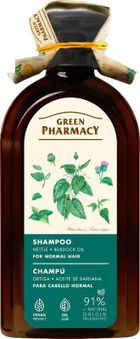 Green Pharmacy, szampon do włosów normalnych, pokrzywa i olej łopianowy, 350 ml
