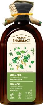 Green Pharmacy, szampon przeciwłupieżowy, pąki brzozy i olej rycynowy, 350 ml