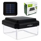 GreenBlue, lampa solarna LED na słupek, daszek kopertowy, 80-80 mm, 3200K GB127 WW