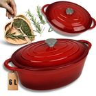 Hage, brytfanna żeliwna, emaliowana, gęsiarka, czerwona, 6l