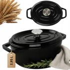 Hage, emaliowana brytfanna żeliwna, forma do chleba, czarna, 2,85l