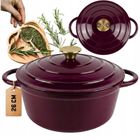 Hage, emaliowany garnek żeliwny, fioletowy, 26 cm, 5l