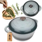 Hage, emaliowany garnek, żeliwny, sea salt, 22 cm, 3l