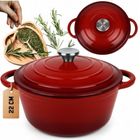 Hage, garnek żeliwny, emaliowany, czerwony, 26 cm, 5l