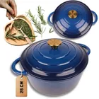 Hage, garnek żeliwny, emaliowany, niebieski, 24 cm, 4l