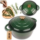 Hage, garnek żeliwny, emaliowany, zielony, 22 cm, 3l