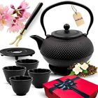 Hage, zestaw dzbanek żeliwny, z filiżankami, czarny, 4-60 ml, 1,4l