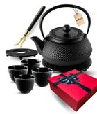 Hage, zestaw dzbanek żeliwny, z filiżankami, czarny, 4-60 ml, 900 ml