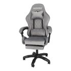 HaloFuture, fotel gamingowy, z podnóżkiem, szary