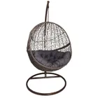 HaloFuture, fotel wiszący, kokon, huśtawka, brązowy, szara poduszka