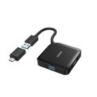 Hama, hub USB, 4 porty USB 3.2, gen1 5 gbit/s, z adapterem USB-C