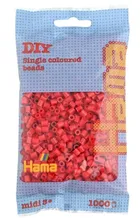 Hama, midi koraliki do prasowania, czerwony, 1000 szt.