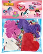 Hama, zestaw: koraliki do prasowania + plansza, 4 szt.