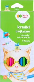 Happy Color, kredki ołówkowe trójkątne, 12 kolorów