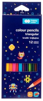 Happy Color, Pixi Planet, kredki ołówkowe trójkątne, 12 kolorów