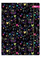 Happy Color, teczka z gumką A4, my love, czarna, 1 szt.