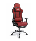 Hedo, fotel gamingowy z podnóżkiem, czerwony