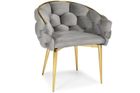 Hedo, Glamour, krzesło welurowe, złote nogi, szare