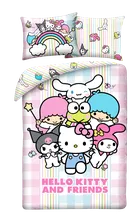 Hello Kitty & Kuromi, 2-częściowy komplet pościeli z mikrofibry, 140-200 cm