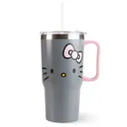 Hello Kitty, kubek do picia ze słomką i uchwytem stal, 600 ml