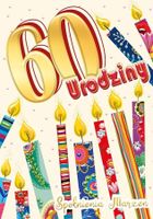 Henry, karnet A5 z kopertą, złocony, urodziny 60, świeczki