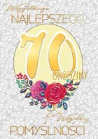 Henry, karnet A5 z kopertą, złocony, urodziny 70, balon glamur