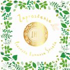 Henry, zaproszenie z kopertą, złocone, 15-15 cm, Komunia, opłatek, 5 szt.