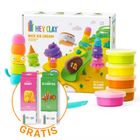 Hey Clay, Lody, masa plastyczna, 15 szt. + królik i błazenek GRATIS, zestaw promocyjny