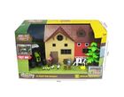 Hipo, farma, budynek gospodarczy z traktorem i figurkami, 12 elementów