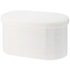 Home Styling Collection, Boucle Bini, podłużna pufa ze schowkiem, 71-39,5-39 cm