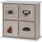 Home Styling Collection, drewniana szafka z 4 szufladkami na drobiazgi