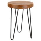 Home Styling Collection, drewniany stołek z metalowymi nogami, industrial, natural style