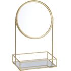 Home Styling Collection, Glim, złoty stojak na biżuterię z lusterkiem do makijażu, 19-12-32 cm